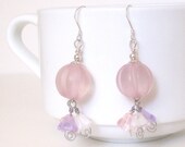 MOONLIGHT KISSES - Pastel Flower Cluster Earrings - Sterling Silver Spring Jewelry