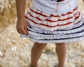 Red White and Blue Ruffle Skirt
