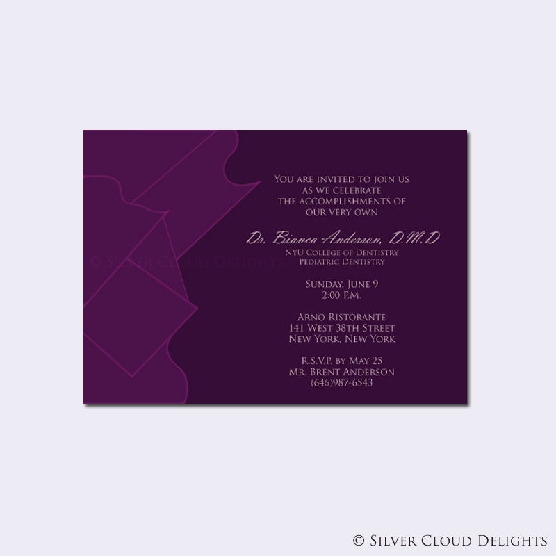 Graduation Dinner Invitations - Plum Invitations - Set of 10