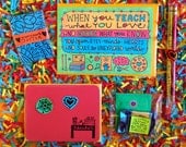 The Super Teacher Box (a goodie box stuffed with color and Artsyville love)