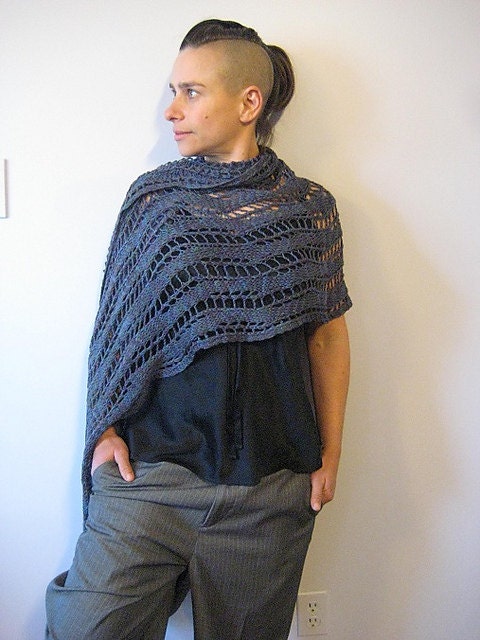 blue merino wrap (Elementals I - Water)