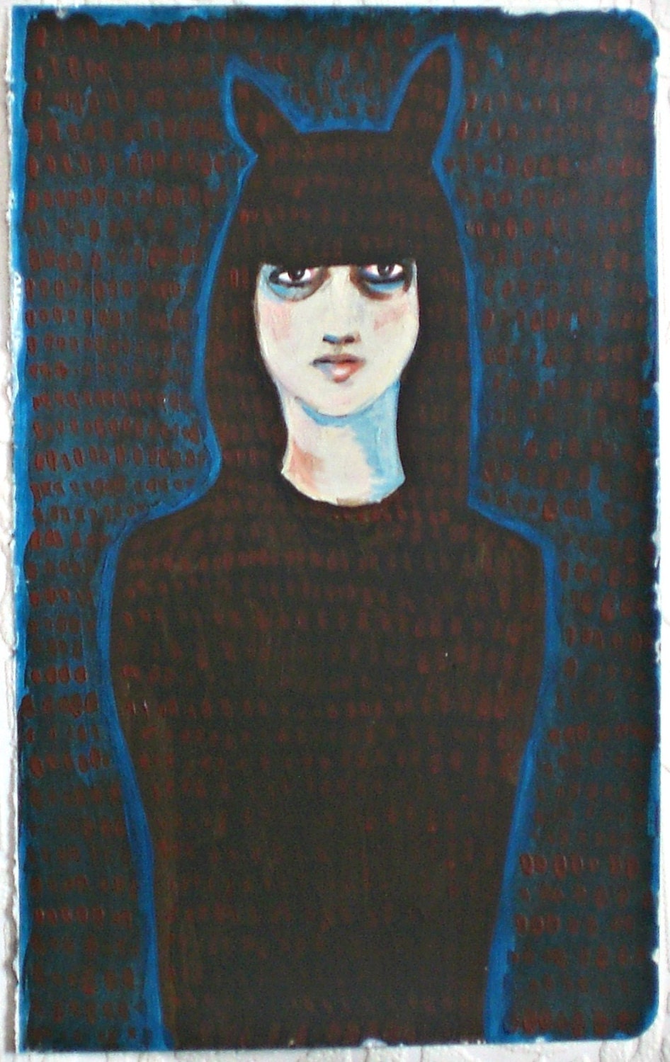 I Am Not Lost I am Just In Camouflage, limited edition print 1/50 of acrylic painting by Rowena Murillo