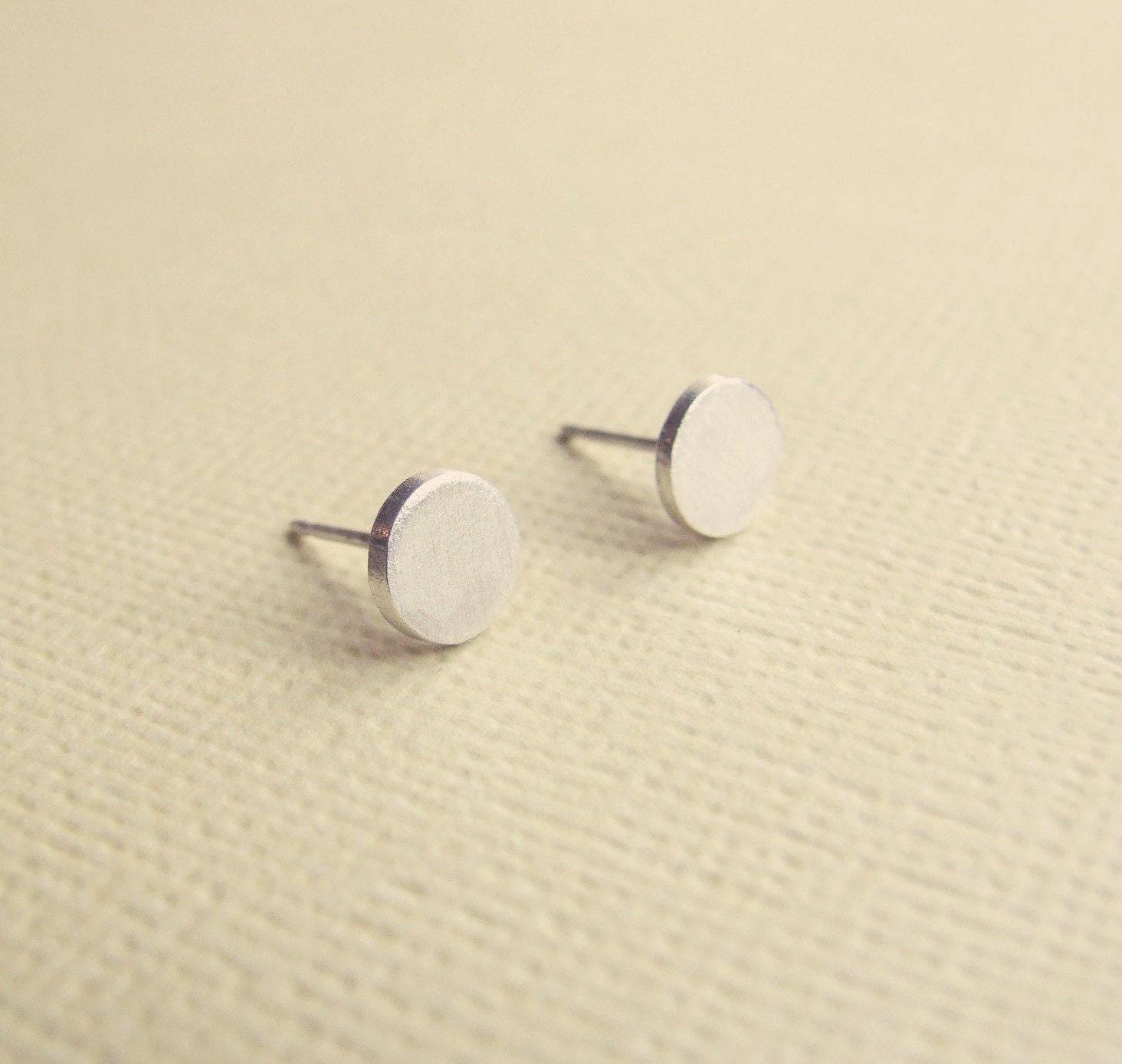 Tiny Simple post earrings in silver