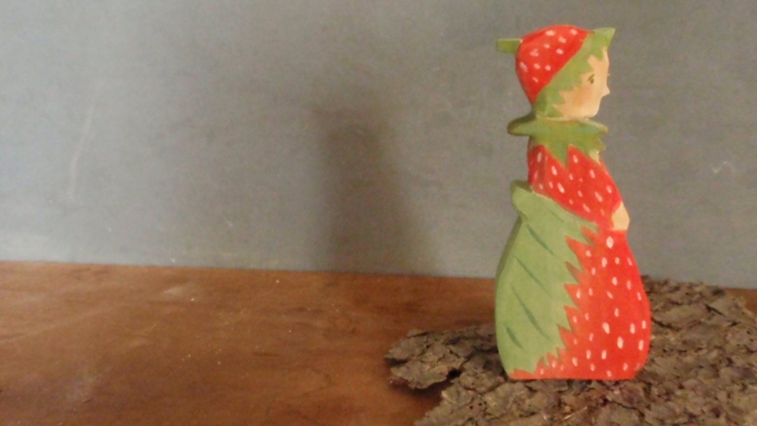 mrs strawberry  (waldorf doll / elsa beskow /  Waldorf Nature Table - (the flower festival)