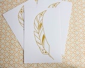 Geometric Feather Print Hand Screenprinted