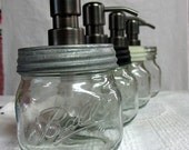 Mason Jar Soap or Lotion Dispenser  Ball Elite 1 pint- your choice of lid---Black, White Washed, Galvanized, 2 piece