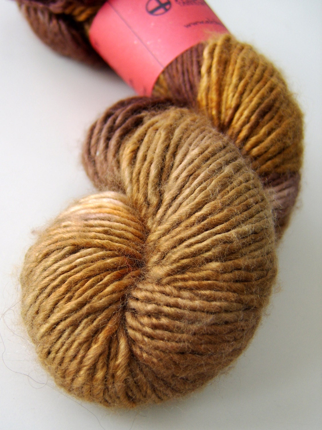 Alchemy Synchronicity - 55c, Montreat Path - Gold Brown Worsted Weight Hand Dyed Silk Merino Yarn