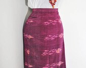 vintage 1990s southwestern ikat ethnic high waist straight skirt small