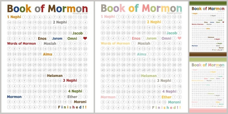 Book of Mormon Reading Chart - Instant Download