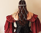 Hematite Renaissance Royalty Headdress chainmaille stainless steel tiara Queen Style Cosplay