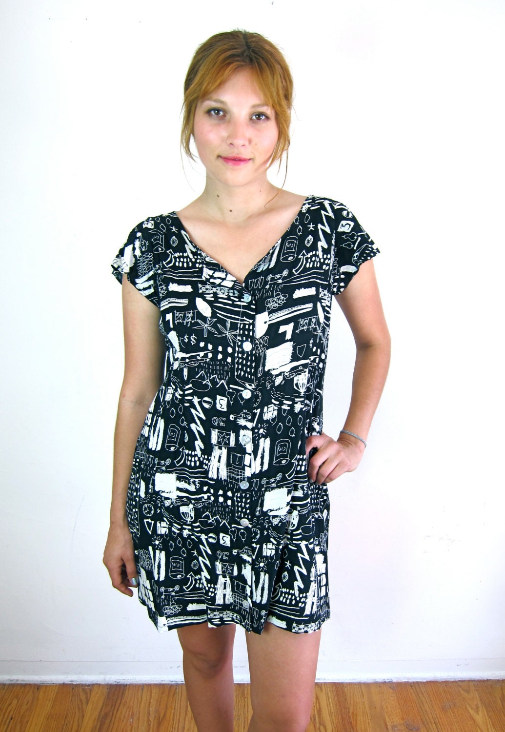 The Perfect Black & White Patterned Mini Dress