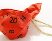 Red and Black D20 Gamer Dice Bag (Large), Dungeons and Dragons, D&D, gamer, coin purse bag, geek, tabletop gaming
