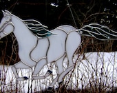 Horses White Goddess Equine Mare Celtic Pony Pagan Equestrian Turquoise Stained Glass Wedding Bridal Mothers Day Fathers Graduation