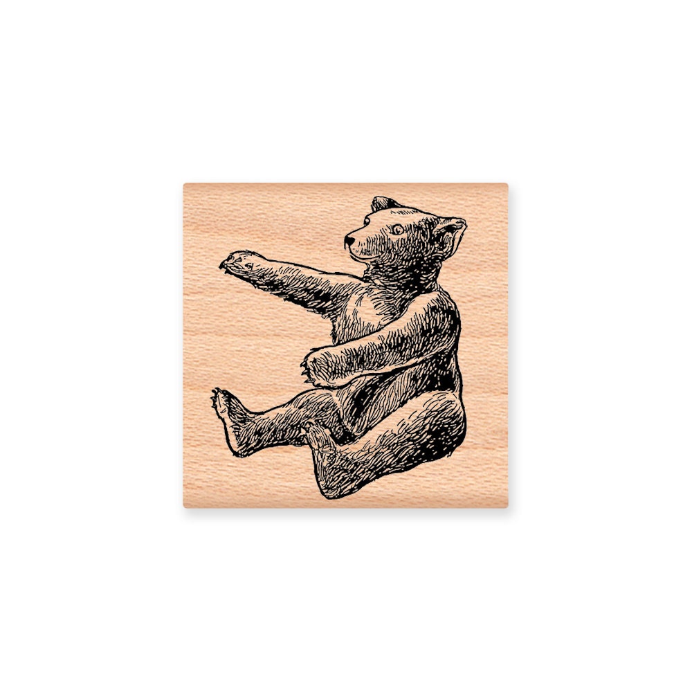 Teddy Bear-wood mounted rubber stamp (MCRS-19-28)