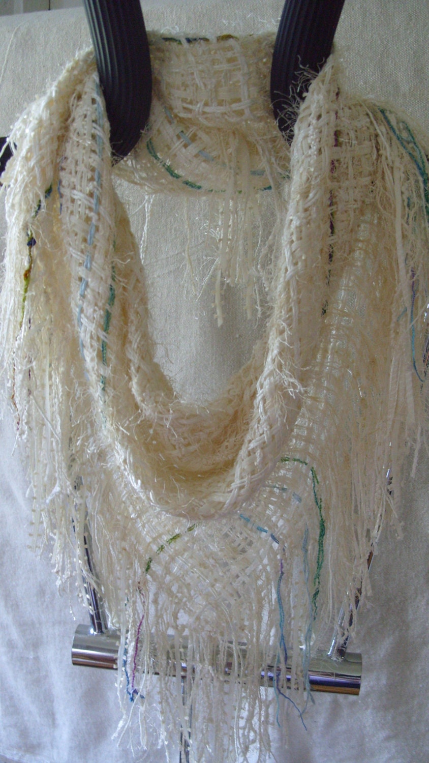 Summer Breeze Triangle Scarf, Handwoven Scarf