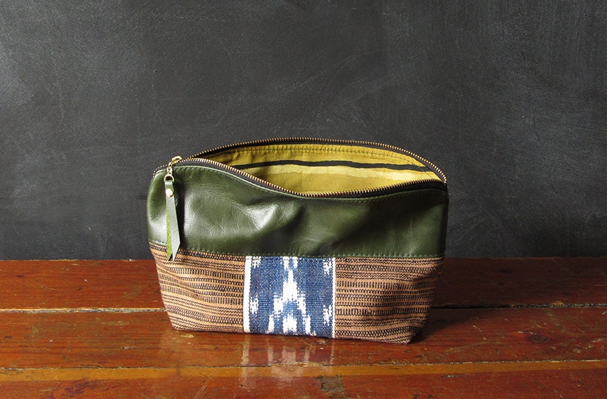 10inch Around The World  Zipper Pouch.  one of a kind.