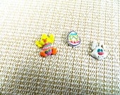 3 pack Easter Embellishments: Flatback deco resins Easter Bunny spring chick and/or Easter Egg DIY Jewelry hair accessories or Decorations