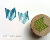 geometric rubber stamp - chevron rubber stamp - hand carved rubber stamp - hand carved stamp - mounted - no1 - READY TO SHIP