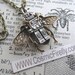 Steampunk Robot Bee Necklace Silver Robot Necklace BEEBOT Original Design By Cosmic Firefly Reversible Double Sided