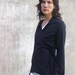 Chinese black jacket-Wrap Jacket-Womens cardigan-Made to order-Black womens blouse