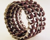 Upcycled Soda Pop Tab and Purple Tee-Shirt Bracelet