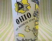 Vintage Ohio Souvenir Frosted Glass in Yellow