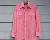 70s Men's Red Gingham Shirt