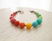 Rainbow Bracelet Pink Orange Blue Green Bracelet Colorful Beaded Bracelet