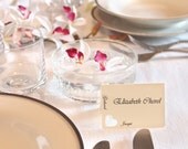 50 wedding place cards - Heart (with bride and groom s names) - elegant escort cards wedding reception