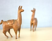Vintage Brass Llama Pair . Beautiful Petite Figurines