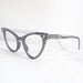 NOS Rhnestone Cat Eye Frames / Grey Black Aluminum Eyeglasses or Sunglasses / GunMetal Sunglasses