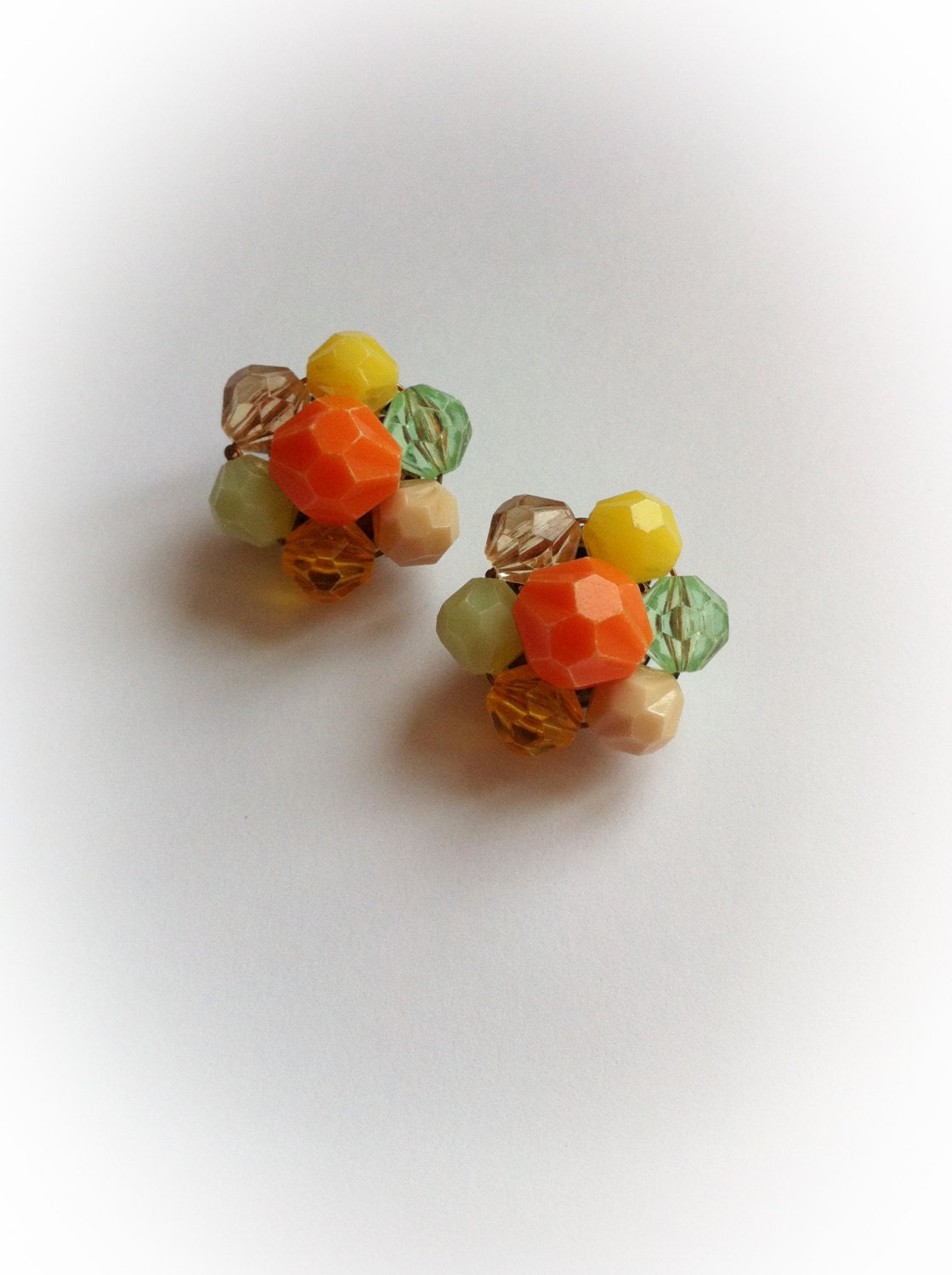 Vintage W Germany Earrings Plastic Citrus Clip Ons