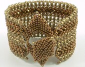 Cabella Caramel Silk beaded textured cuff bracelet
