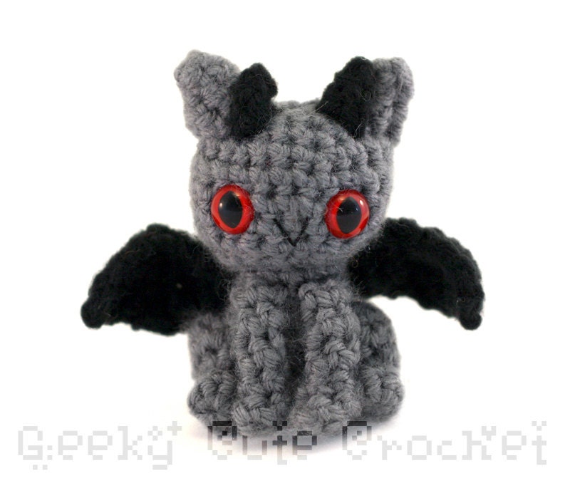 Dragon Amigurumi Crocheted Toy in Gray and Black