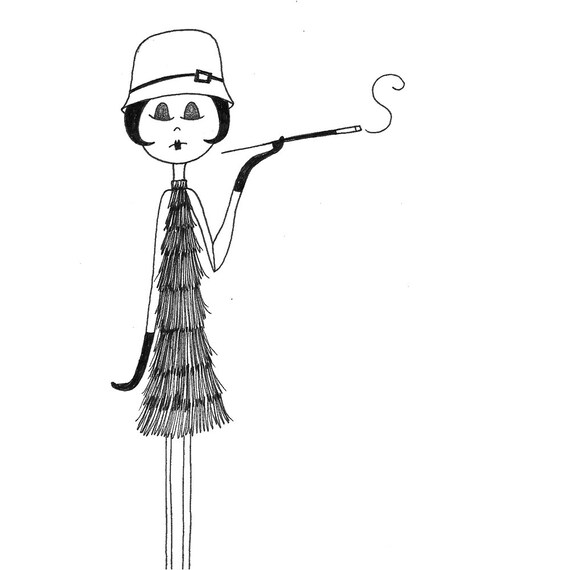1920s Flapper // 8x10 art print // Ramona wears her new cloche hat