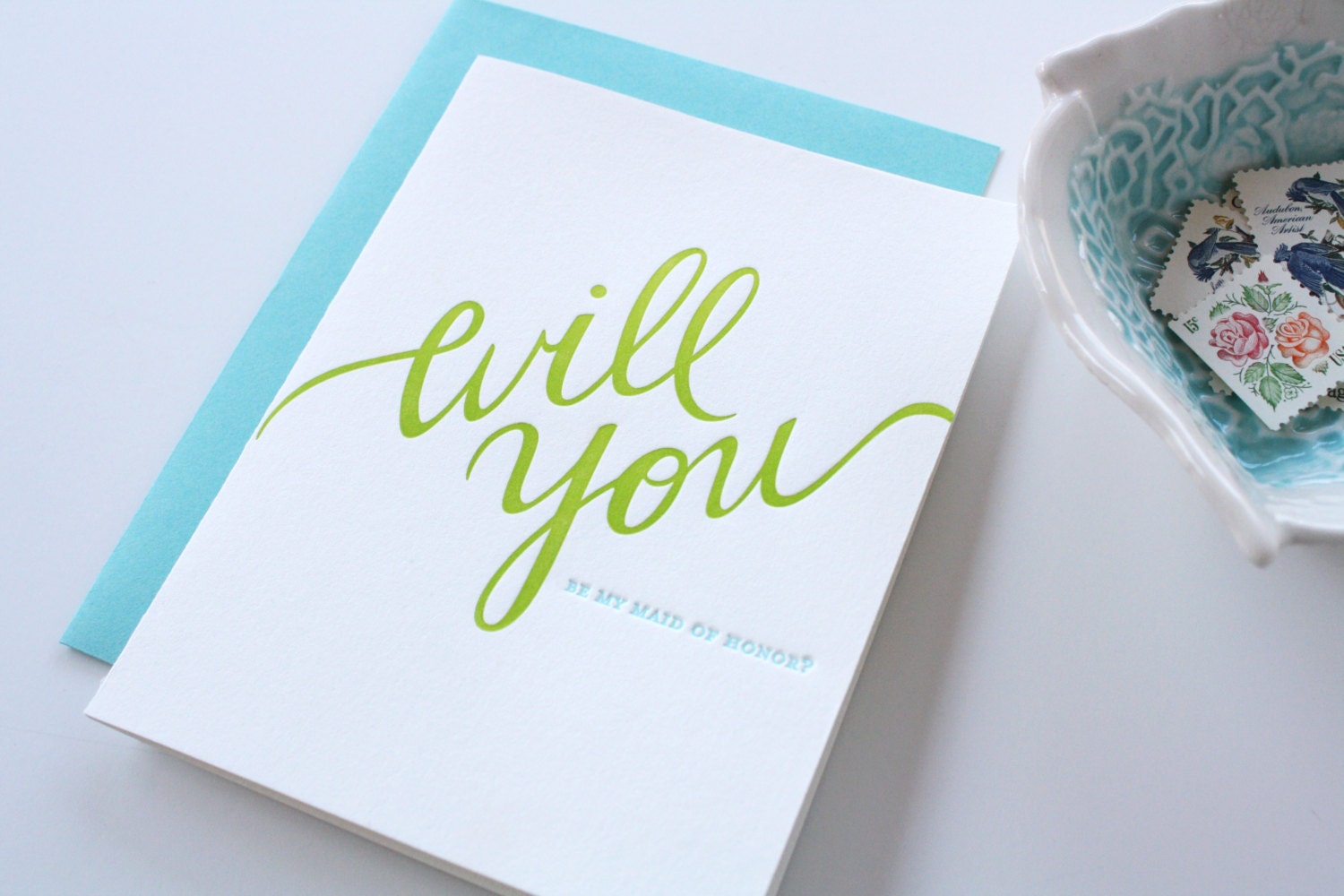 Maid of Honor Letterpress Greeting Card