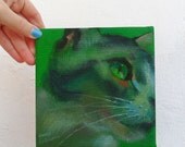 Valentino - portrait of a cat acrylic original painting
