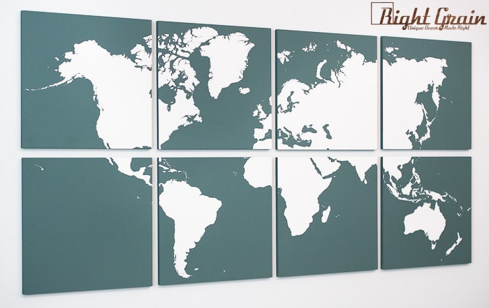 World Map Painting Custom Made to fit your Home or Office - Christmas Gift Idea