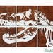 Large T-Rex Painting - Large Wall Art on Dark Wood Grain Panels - Great Gift