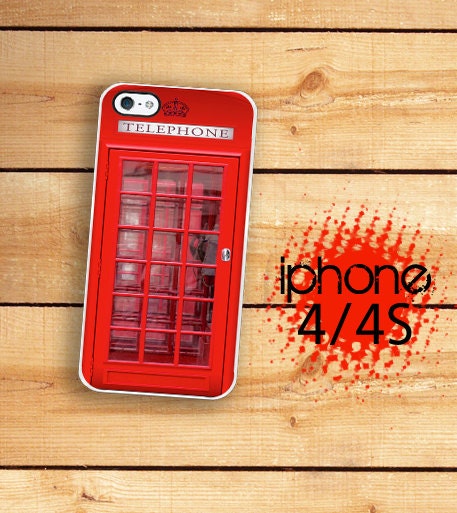 iPhone Case British Phone Box  / Hard Case For iPhone 4 and iPhone 4S Iconic London  Rubber Trim