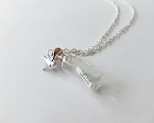 EE Cummings I Carry Your Heart Message in A Bottle Necklace