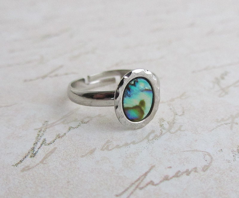 Petite Abalone Ring Adjustable Paua Shell
