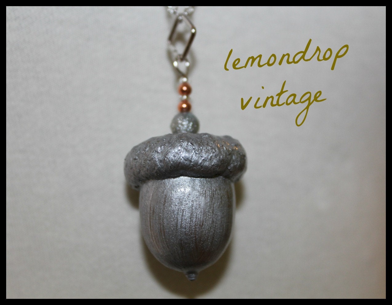 Handmade acorn charm, real painted oak acorn with embellishments