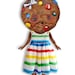 Mildred - articulated Paper Doll 9.4 inches - cookie pastels chocolate puppet multicolored tea party ooak cookie doll cocoa
