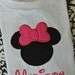 personalized MINNIE applique onesie or tee
