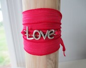 It's All About Love - Silk Charm Wrap Bracelet - Bohemian Beach Style Wrap Bracelet