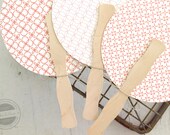 Round program fan. 3 patterns. coral no.17 on cream