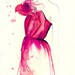 Time to Blossom, Original watercolor and mixed media fashion illustration by Jessica Durrant