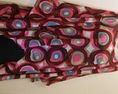 Poncho or Beach Cover Up- Shades of Pink, Teal and Taupe Circle Print on Georgette