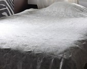 Vintage 1950s Hand Crocheted Heavy White Bedspread